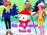 Gioco Bambini e pupazzo di neve si vestono  on-line
